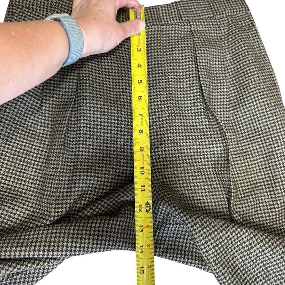 Vtg I. Magnin 100% Wool Houndstooth Womens Pants Sz 12 Pleated Old Money Preppy - Picture 9 of 10